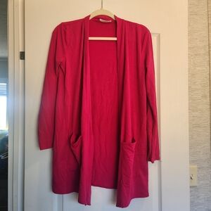 Zenana Women's Pink Open Front Cardigan Size S Euc